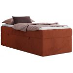 Łóżko kontynentalne ZERO 90x200 - H3 - pomarańczowy, plusz - topper Visco