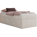 Łóżko kontynentalne ZERO 90x200 - H3 - beżowy, sztruks - topper Visco