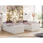 Łóżko kontynentalne ZERO 90x200 - H3 - beżowy, sztruks - topper Visco