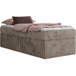 Łóżko kontynentalne ZERO 90x200 - H3 - jasnobrązowy, sztruks - topper Visco