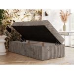 Łóżko kontynentalne ZERO 90x200 - H3 - jasnobrązowy, sztruks - topper Visco