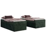 Łóżko kontynentalne ZERO 90x200 - H3 - ciemnozielony, sztruks - topper Visco