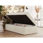 Łóżko kontynentalne ZERO 90x200 - H3 - kremowy, struktura - topper Visco