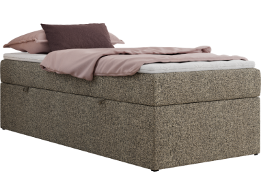 Łóżko kontynentalne ZERO 90x200 - H3 - szary, struktura - topper Visco