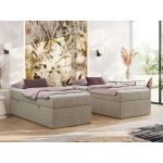 Łóżko kontynentalne ZERO 90x200 - H3 - ciemnobeżowy, struktura - topper Visco