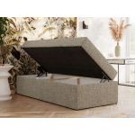 Łóżko kontynentalne ZERO 90x200 - H3 - ciemnobeżowy, struktura - topper Visco