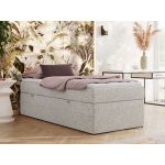 Łóżko kontynentalne ZERO 90x200 - H3 - jasnoszary, struktura - topper Visco