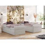 Łóżko kontynentalne ZERO 90x200 - H3 - jasnoszary, struktura - topper Visco