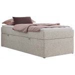 Łóżko kontynentalne ZERO 90x200 - H3 - jasnoszary, struktura - topper Visco