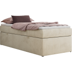 Łóżko kontynentalne ZERO 90x200 - H4 - beżowy, welwet - topper Visco