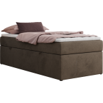 Łóżko kontynentalne ZERO 90x200 - H4 - brązowy, welwet - topper Visco