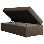 Łóżko kontynentalne ZERO 90x200 - H4 - brązowy, welwet - topper Visco