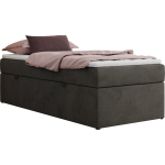 Łóżko kontynentalne ZERO 90x200 - H4 - ciemnoszary, welwet - topper Visco