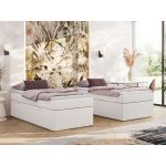 Łóżko kontynentalne ZERO 90x200 - H4 - biały, ekoskóra - topper Visco