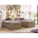 Łóżko kontynentalne ZERO 90x200 - H4 - brązowy, ekoskóra - topper Visco