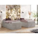 Łóżko kontynentalne ZERO 90x200 - H4 - jasnoszary, plusz - topper Visco