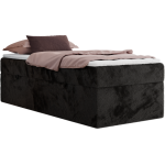 Łóżko kontynentalne ZERO 90x200 - H4 - czarny, plusz - topper Visco