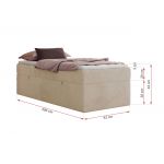 Łóżko kontynentalne ZERO 90x200 - H4 - kremowy, plusz - topper Visco