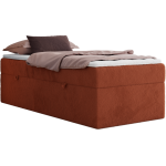 Łóżko kontynentalne ZERO 90x200 - H4 - pomarańczowy, plusz - topper Visco