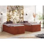 Łóżko kontynentalne ZERO 90x200 - H4 - pomarańczowy, plusz - topper Visco