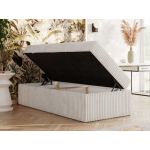 Łóżko kontynentalne ZERO 90x200 - H4 - beżowy, sztruks - topper Visco