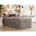 Łóżko kontynentalne ZERO 90x200 - H4 - jasnobrązowy, sztruks - topper Visco