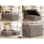 Łóżko kontynentalne ZERO 90x200 - H4 - jasnobrązowy, sztruks - topper Visco