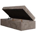 Łóżko kontynentalne ZERO 90x200 - H4 - jasnobrązowy, sztruks - topper Visco