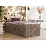 Łóżko kontynentalne ZERO 90x200 - H4 - brązowy, sztruks - topper Visco