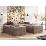 Łóżko kontynentalne ZERO 90x200 - H4 - brązowy, sztruks - topper Visco