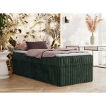 Łóżko kontynentalne ZERO 90x200 - H4 - ciemnozielony, sztruks - topper Visco