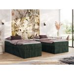 Łóżko kontynentalne ZERO 90x200 - H4 - ciemnozielony, sztruks - topper Visco