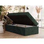 Łóżko kontynentalne ZERO 90x200 - H4 - ciemnozielony, sztruks - topper Visco