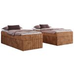 Łóżko kontynentalne ZERO 90x200 - H4 - pomarańczowy, sztruks - topper Visco