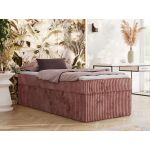 Łóżko kontynentalne ZERO 90x200 - H4 - różowy, sztruks - topper Visco