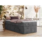 Łóżko kontynentalne ZERO 90x200 - H4 - szary, sztruks - topper Visco