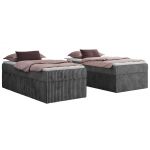 Łóżko kontynentalne ZERO 90x200 - H4 - szary, sztruks - topper Visco