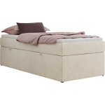 Łóżko kontynentalne ZERO 90x200 - H4 - kremowy, struktura - topper Visco