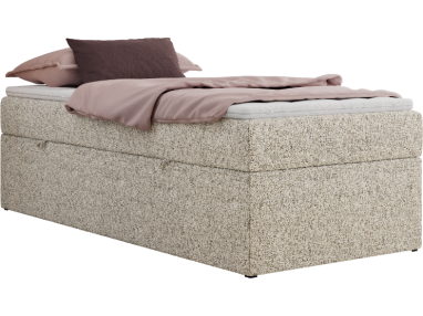 Łóżko kontynentalne ZERO 90x200 - H4 - beżowy, struktura - topper Visco