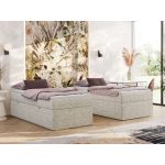 Łóżko kontynentalne ZERO 90x200 - H4 - beżowy, struktura - topper Visco