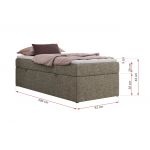 Łóżko kontynentalne ZERO 90x200 - H4 - szary, struktura - topper Visco