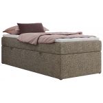 Łóżko kontynentalne ZERO 90x200 - H4 - szary, struktura - topper Visco