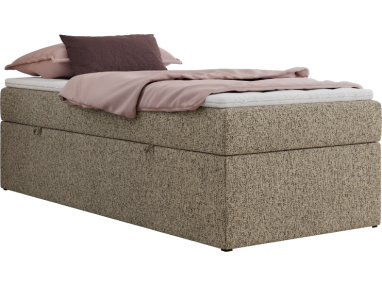 Łóżko kontynentalne ZERO 90x200 - H4 - ciemnobeżowy, struktura - topper Visco