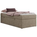 Łóżko kontynentalne ZERO 90x200 - H4 - ciemnobeżowy, struktura - topper Visco