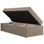 Łóżko kontynentalne ZERO 90x200 - H4 - ciemnobeżowy, struktura - topper Visco