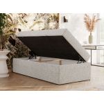 Łóżko kontynentalne ZERO 90x200 - H4 - jasnoszary, struktura - topper Visco