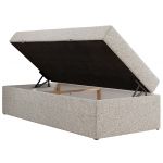 Łóżko kontynentalne ZERO 90x200 - H4 - jasnoszary, struktura - topper Visco