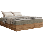 Łóżko kontynentalne - WOOD ZERO 180x200 - H3 - szary, struktura - topper T25