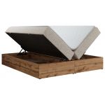 Łóżko kontynentalne - WOOD ZERO 140x200 - H3 - jasnoszary, struktura - topper T25