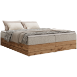 Łóżko kontynentalne - WOOD ZERO 180x200 - H4 - jasnoszary, struktura - topper T25
